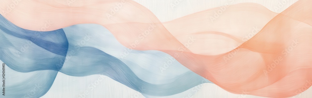 Aufkleber abstract translucent pencil strokes create a flowing composition in soft colors with gentle curves a