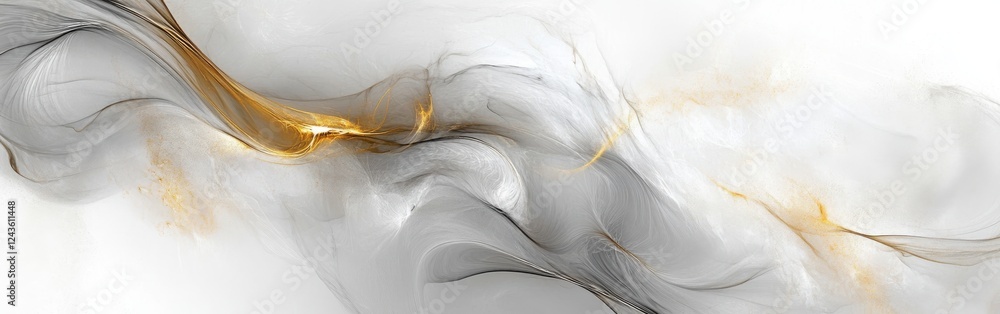 Poster Swirling abstract pencil strokes in soft gray create a calming and elegant atmosphere for artistic expression