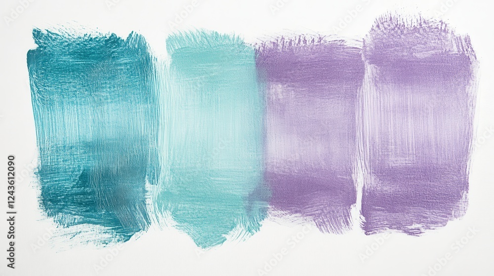 Poster Abstract composition of pencil strokes in shades of teal and purple creating a visually captivating artistic expression