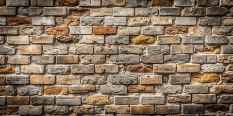 Naklejka premium Rustic Old Brick Wall Texture Background with Varied Tones and Mortar