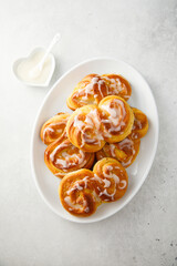 Homemade buns with lemon glaze