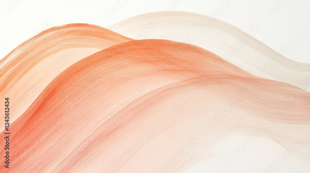 Aufkleber dynamic soft arcs of beige pencil strokes create a flowing abstract art piece conveying gentle movem