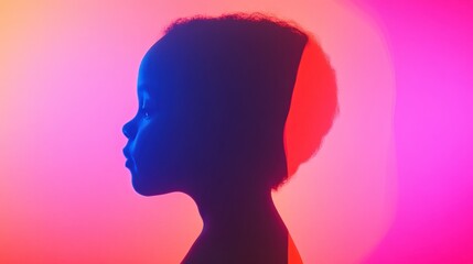 Vibrant visualization of a glowing child in a whimsical setting with colorful light effects