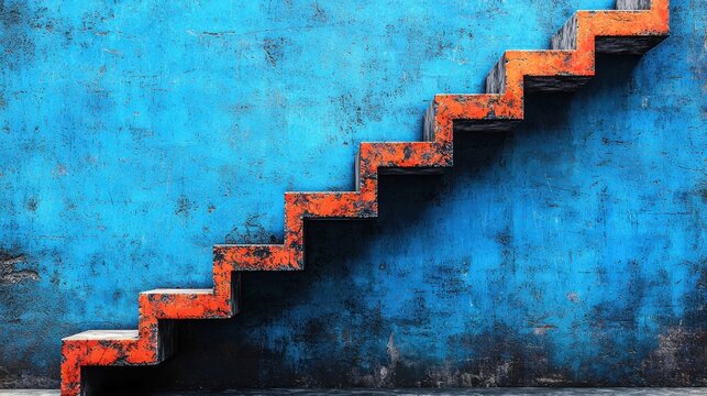 A staircase with a focus on the next step ahead, representing the concept of success, progress, and the drive to continue moving toward higher achievements and aspirations.