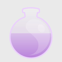 Laboratory transparent glass Flask with purple Liquid Illustration