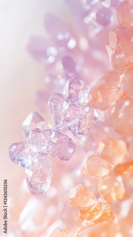 Aufkleber soft dreamy bokeh pattern with pastel peach and lavender hues creating an ethereal atmosphere