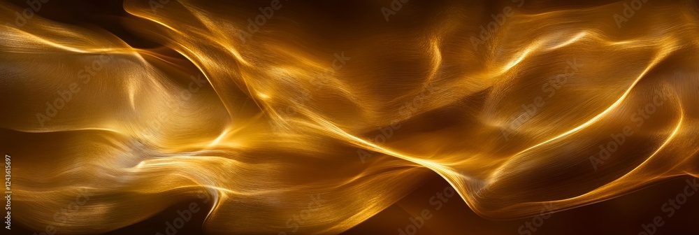 Poster swirling patterns of gold and brown create an abstract background that captivates with elegance and 