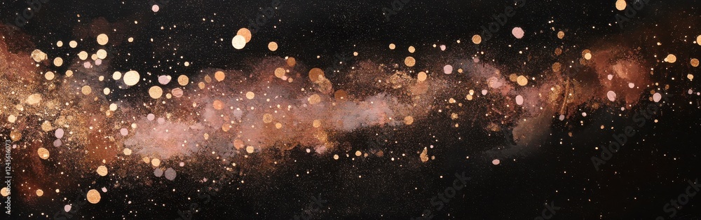Fototapete glittering cosmic scene with scattered light particles and a dark shimmering background creating a m