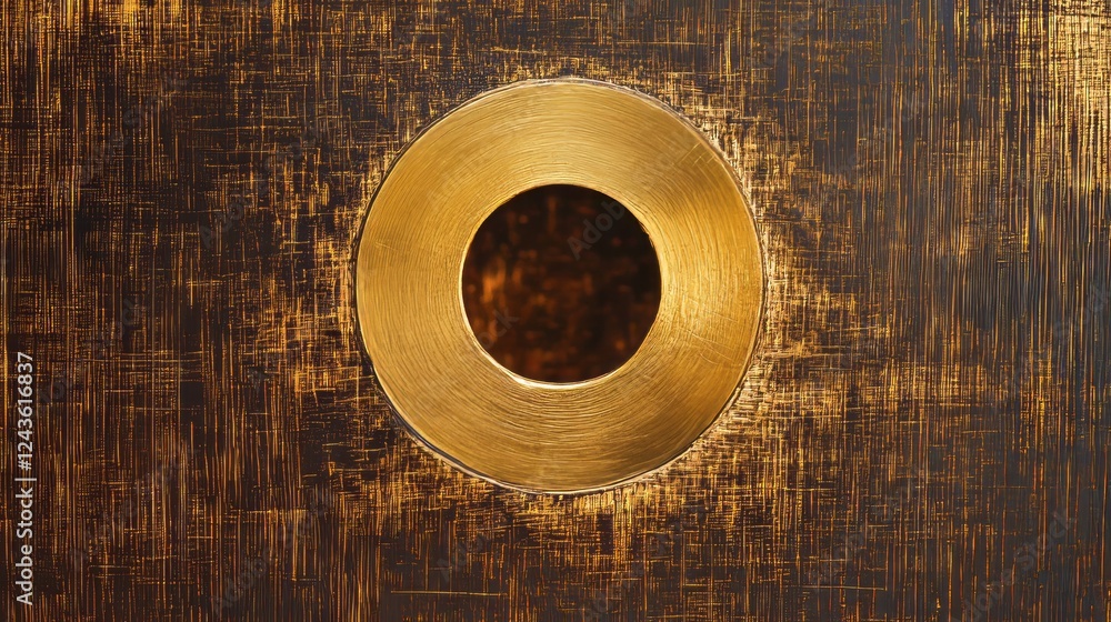 Poster combination of brown and gold textures with a circular motif showcasing a unique artistic element