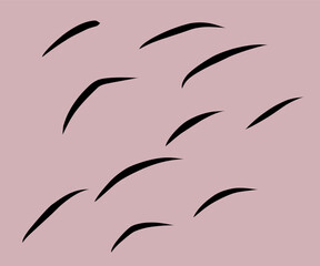 Fototapeta premium black eyebrow pattern doodle abstract background, can be used in salons, parlors, or fashion related industries. best in print media