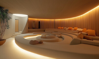 The Wraparound Lounge in a Spacious Home Theater for Ultimate Comfort and Relaxation