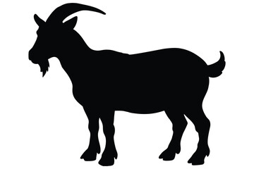 Fototapeta premium Silhouette of goat isolated on a white background