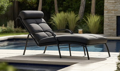 The Comfy Recliner by a Poolside Cabana, Perfect for Relaxing Outdoors