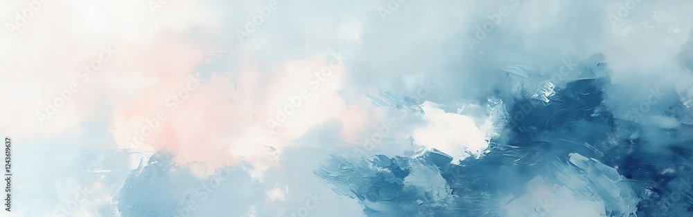 Poster dreamy abstract design in pastel blues evokes calmness and tranquility in a serene artistic expressi
