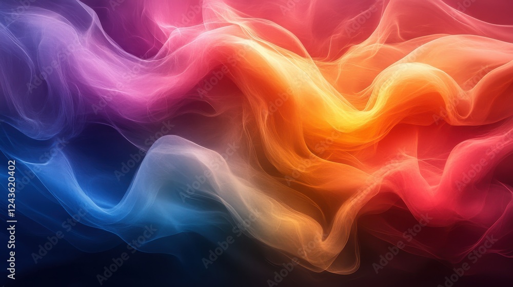 Aufkleber abstract colorful background with soft lines in rainbow colors