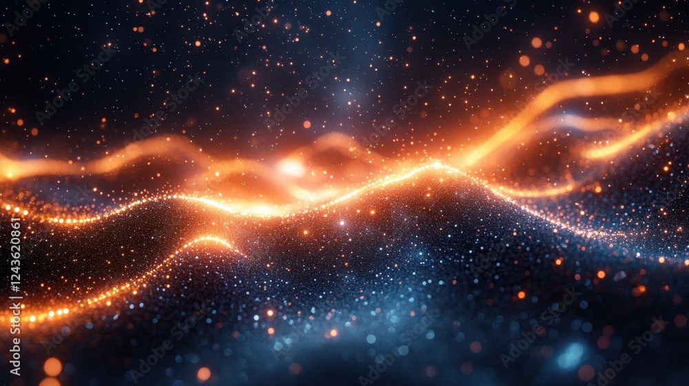 Poster abstract communication with connecting dots and lines background