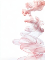 Fototapeta premium Pink Smoke Swirls Abstract - Abstract image of swirling pink smoke on a white background. Elegant and ethereal design.