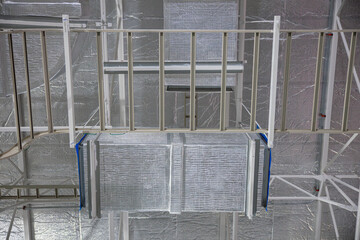 Industrial HVAC duct system in large building