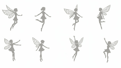 Obraz premium Title: A Delicate Whimsical Collection of Silhouettes