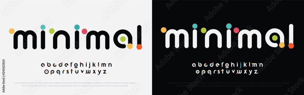 Poster future font creative modern alphabet fonts. typography colorful bold with color dot regular. vector 