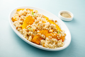 Pumpkin with quinoa and pine nuts