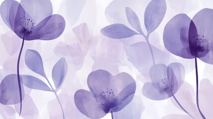 Soft lavender floral illustration creating a serene and calming atmosphere with delicate blossoms and gentle hues