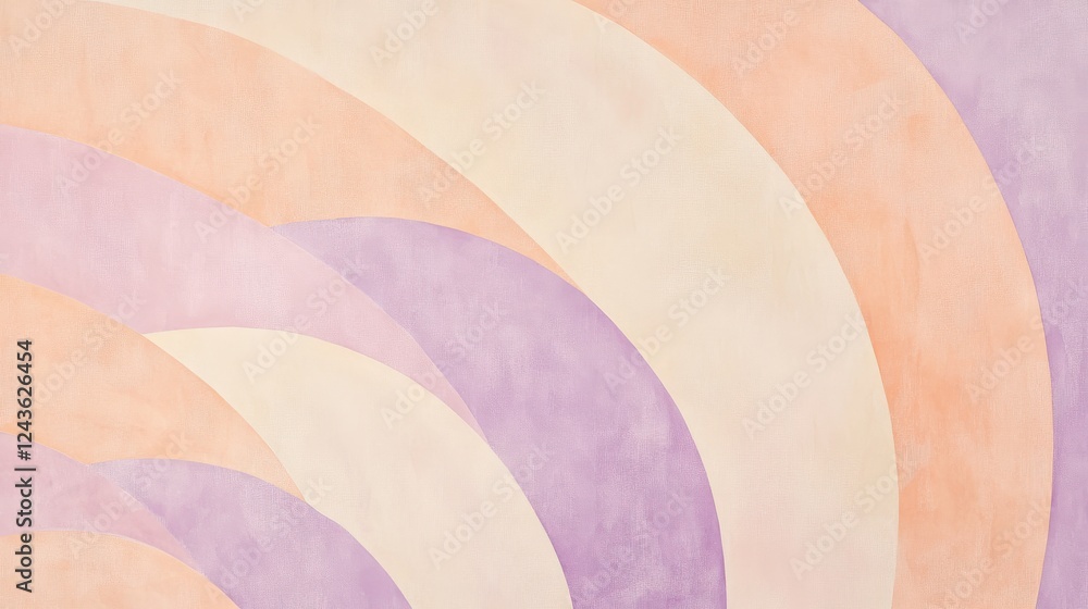 Aufkleber smooth pastel peach and lavender arcs create a calming abstract composition for modern decor