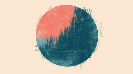 Bold design emphasizing negative space with abstract circular shapes in contrasting colors