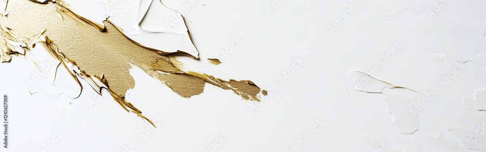 Poster minimalist design with muted gold accents on a white background creating a serene and elegant aesthe