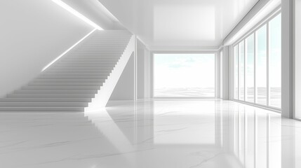 Obraz premium A conceptual image showing geometric blocks arranged in an ascending order symbolizing the steps of success, personal growth, or achievement in a clean, dynamic design.