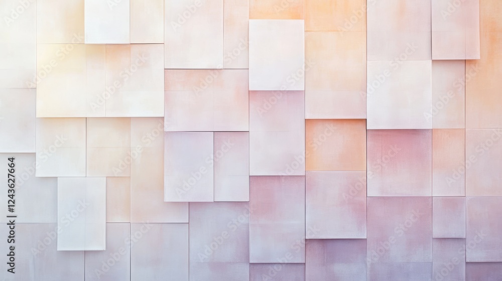 Aufkleber fragmented grid design in muted peach tones creates a calming and minimalist aesthetic for modern de