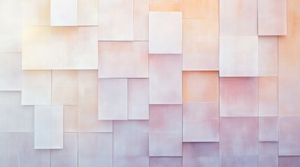Fragmented grid design in muted peach tones creates a calming and minimalist aesthetic for modern decor