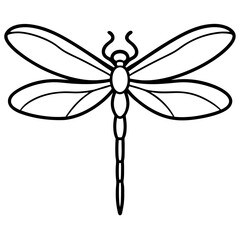 Elegant Dragonfly Illustration in Minimalist Black and White Design