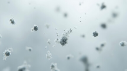 Smog city from PM 2.5 Microorganisms floating in air, creating hazy atmosphere