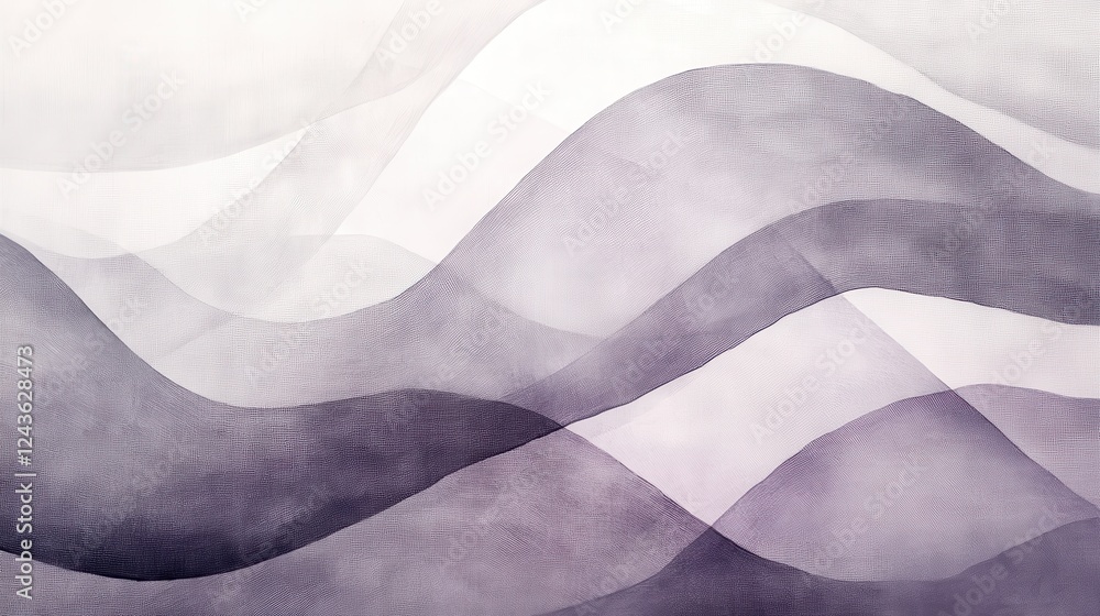 Aufkleber elegant pencil strokes create a flowing wash of repeated waves in soft gray tones