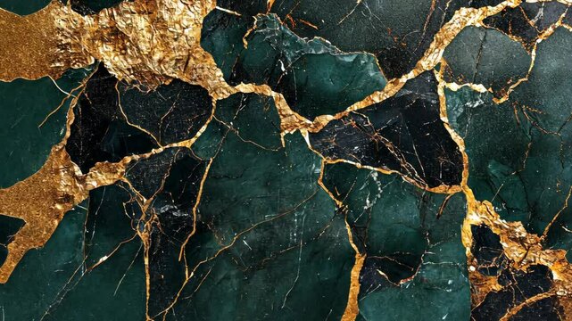 Elegant green and gold marble texture featuring vibrant patterns and contrasting colors