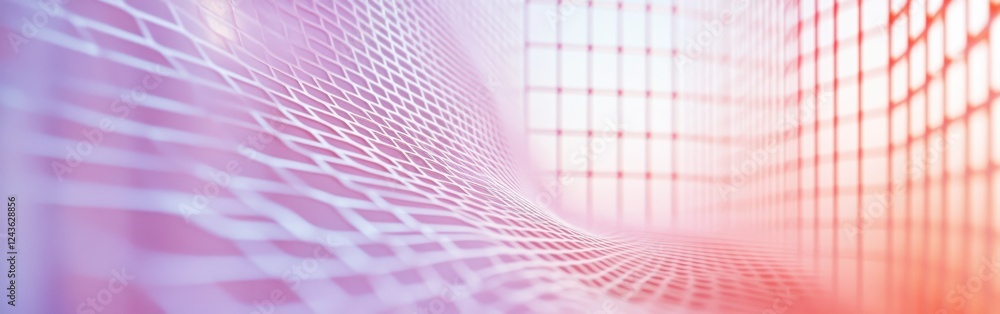 Poster elegant pastel lavender and coral grid creates a calming visual experience in a serene setting