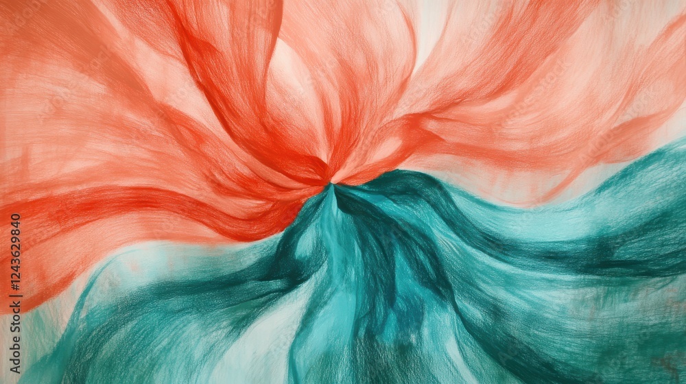 Poster Abstract pencil strokes radiate in vibrant colors, creating a mesmerizing visual experience