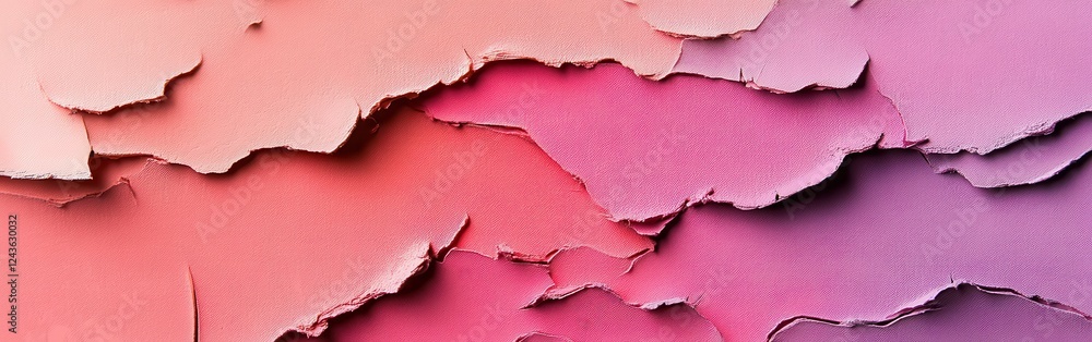 Aufkleber torn abstract gradient featuring pencil strokes in shades of pink and purple against a textured surf