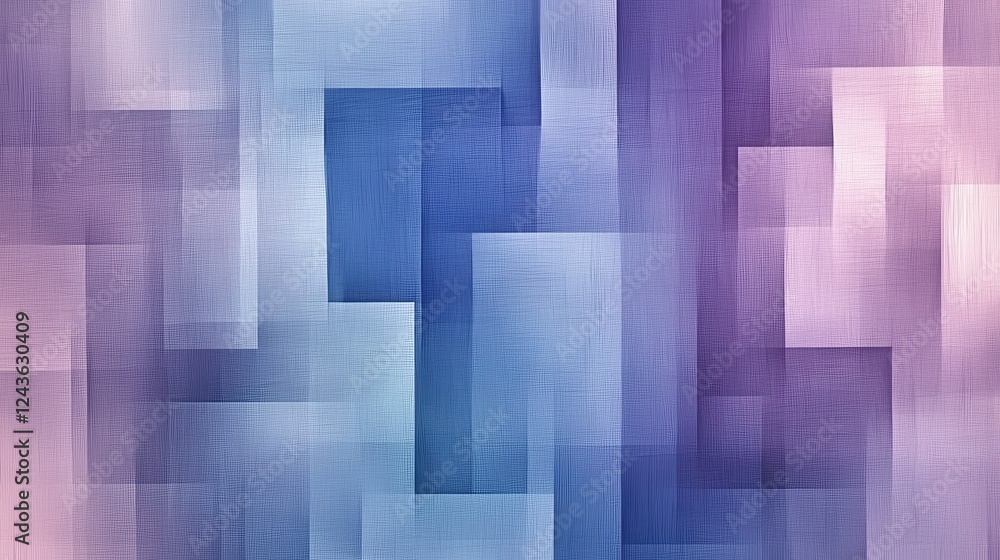 Aufkleber abstract fragmented grids combine muted blue and purple hues to create a calming visual experience