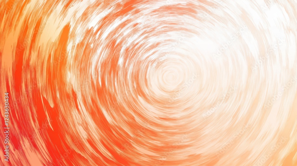 Poster gradient of abstract circular pencil strokes creating a warm energy flow in vibrant orange and white