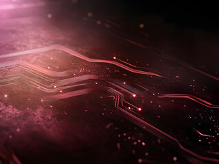 Obraz premium Abstract representation of digital circuits with glowing lines and textures