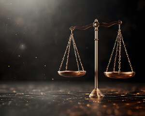 futuristic balance scale symbolizing justice and equality