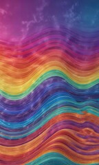 Obraz premium Vibrant rainbow wave design with seamless pattern, digital , wave