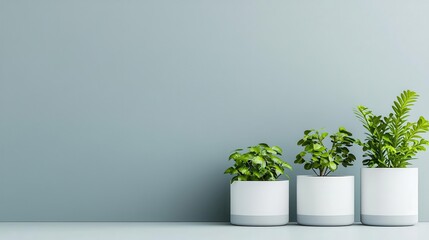 Fototapeta premium Modern minimalist garden with geometric planters and ecofriendly design, sustainable urban gardening concept