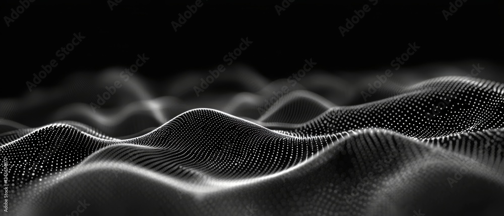 Poster this digital representation showcases the captivating flow of waves, ideal for themes related to tec