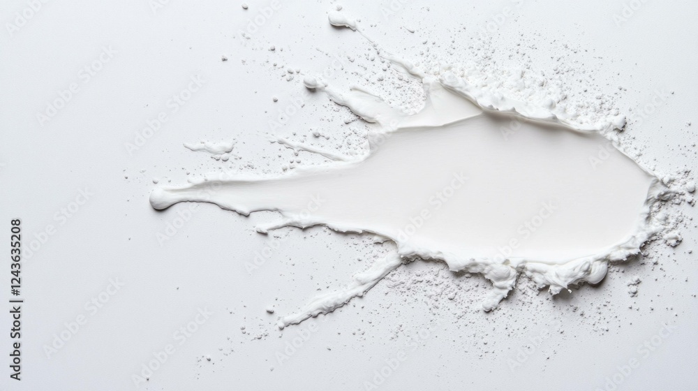Poster abstract splash of white paint on a clean surface, showcasing fluid dynamics and artistic expression