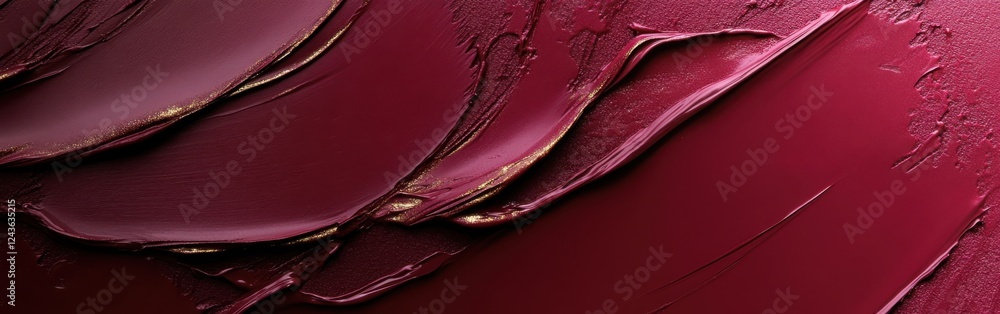 Poster Textured burgundy red background with swirls of glossy and matte finish creating an artistic visual effect