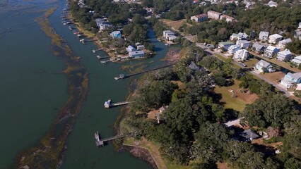 Living beside a salt water tidal marsh at Murrells Inlet, SC known as family vacation destination and Seafood Restaurants 