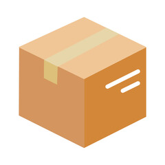 Closed cardboard box or Package Icon Vector Design. 